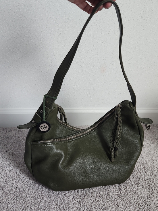 The Sak Handbags - The Sak Olive Green Pebbled Leather Shoulder Bag